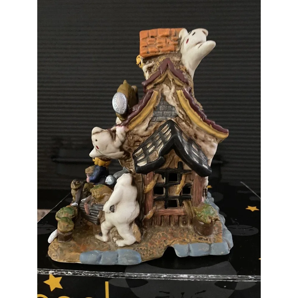 VTG Spooky Hollow‎ Halloween Lighted Village House Porcelain Nursery CIB